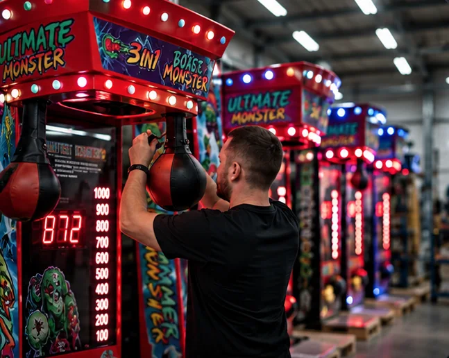 Montage und Endeinstellung von Pro Games Boxautomaten in Polen