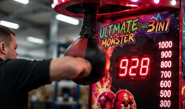 Prüfung eines Pro Games Boxautomaten während der Fertigung